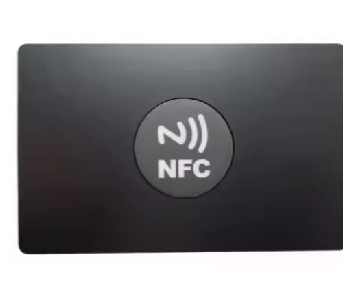 Wizytówki NFC ze stali nierdzewnej z czarnym metalem