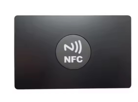 Wizytówki NFC ze stali nierdzewnej z czarnym metalem